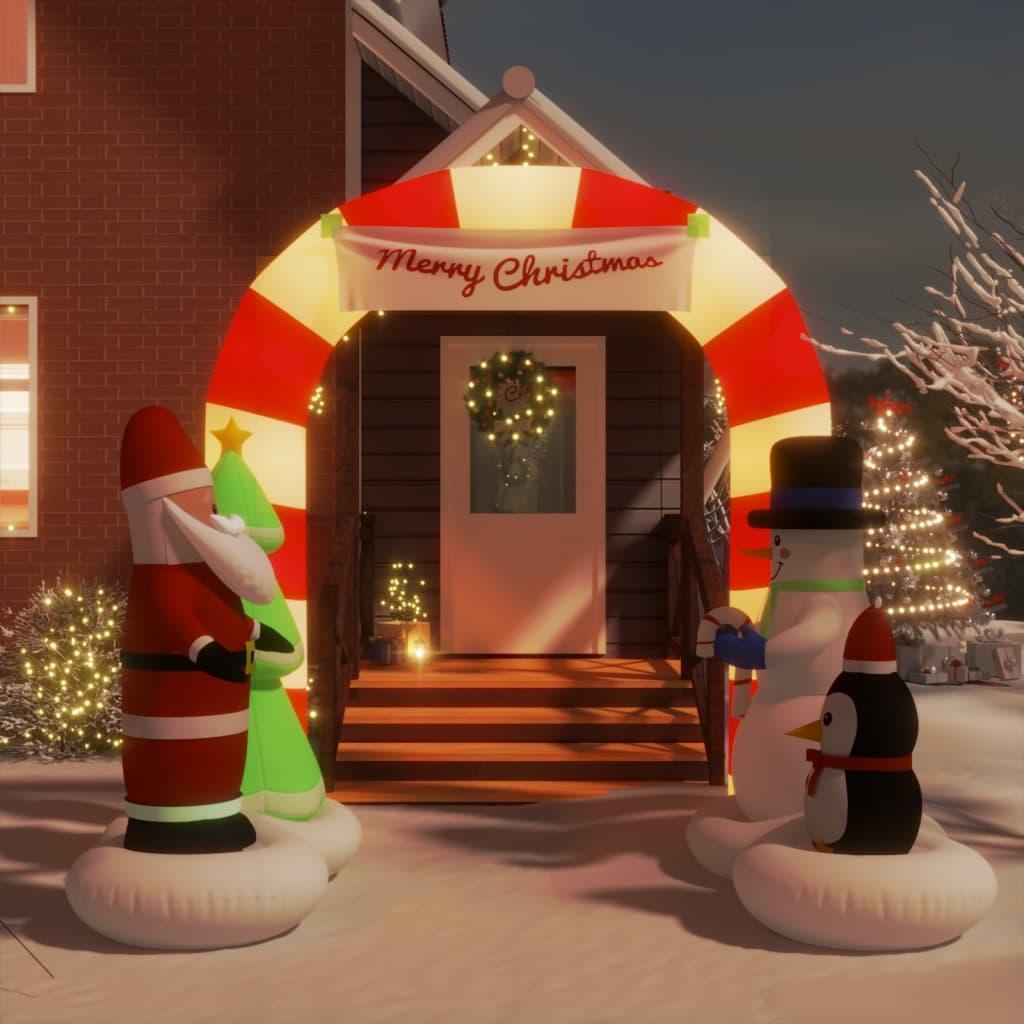 Christmas Inflatable Santa & Snowman Arch Gate LED 260 cm vidaXL