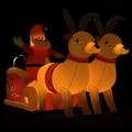 Christmas Inflatable Santa and Reindeer Decoration LED 130 cm vidaXL