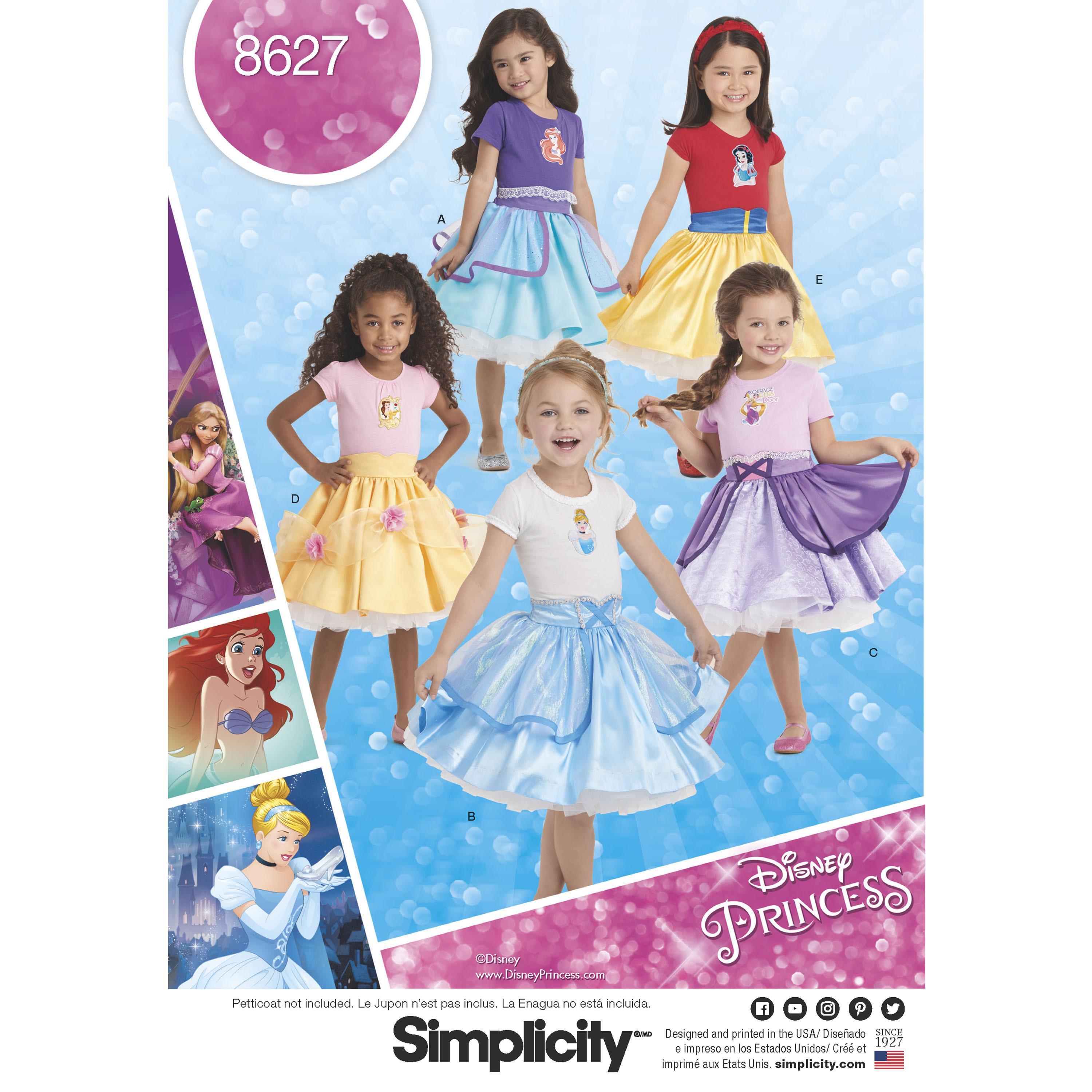 Pattern 8627 Child's Disney Character Skirts Simplicity Sewing Pattern 8627