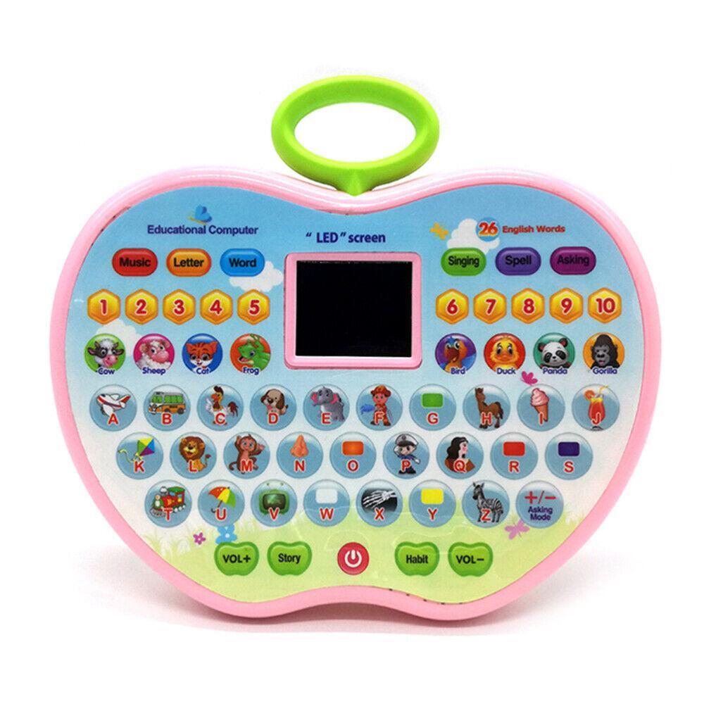 Vicanber Child Baby Puzzle Learning Apple Tablet Story Story Machine Early Education Toy (Pink)