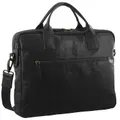 Pierre Cardin Genuine Leather 39cm Computer Bag Smart Sleeve Black PC2807