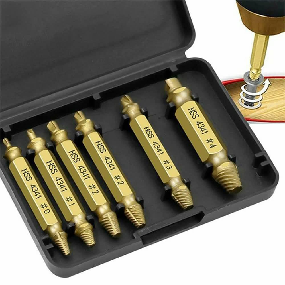 6pcs Damaged Screw Extractor Speed Out Drill Bits Tool Set Broken Bolt Remover