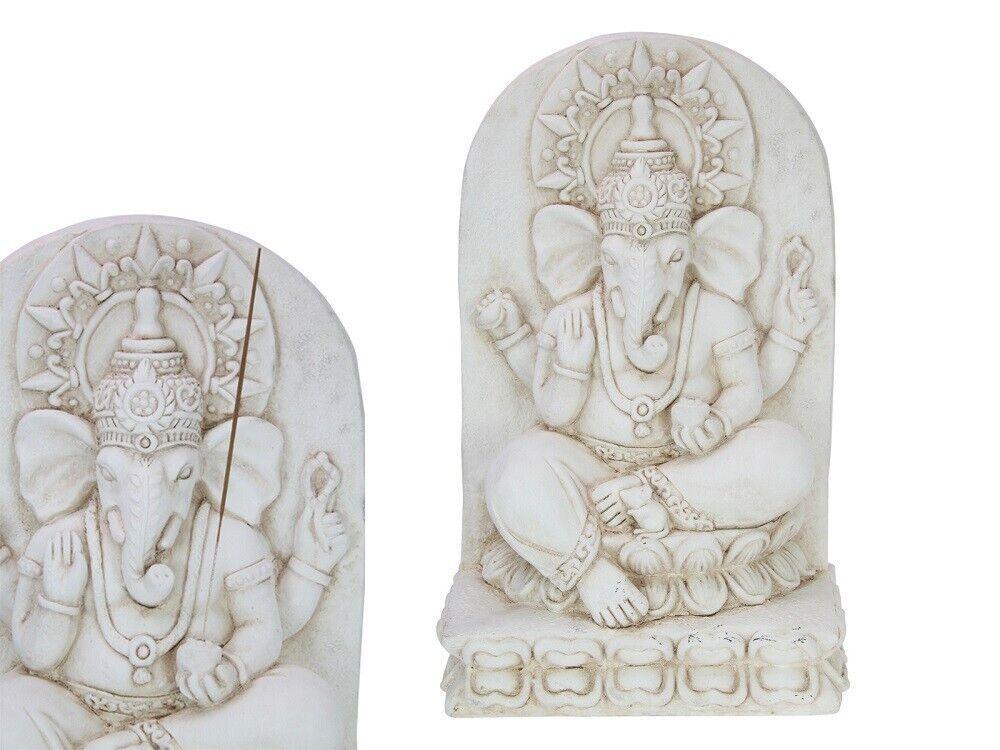 52cm Cream Ganesh on Plaque Incense Holder Statue Garden Sculpture Ornament Gift