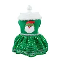 Vicanber Pet Cat Santa Costume Dog Christmas Dress Winter Warm Outfit Clothes (Green, L)
