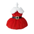 Vicanber Pet Dog Cat Santa Costume Christmas Dress Warm Winter Comfortable Outfit Clothes (A, S)