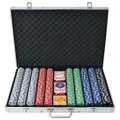 Poker Set with 1000 Chips Aluminium vidaXL
