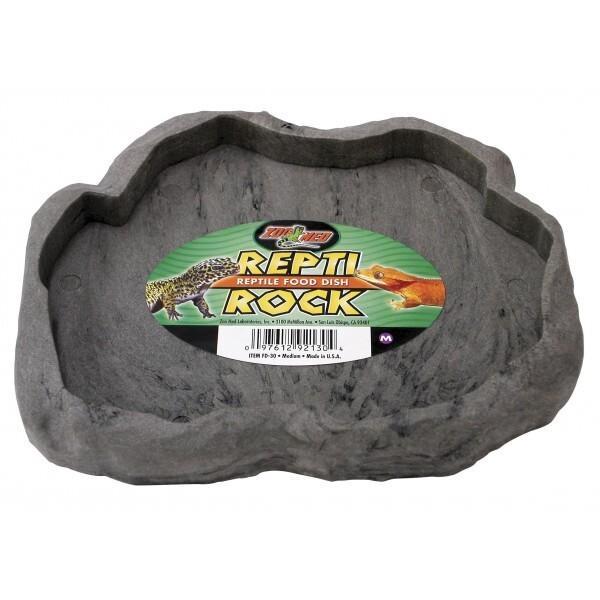 Repti Medium Rock Reptile Food & Water Dish by Zoo Med