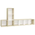 3 Piece TV Cabinet Set White and Sonoma Oak Engineered Wood vidaXL