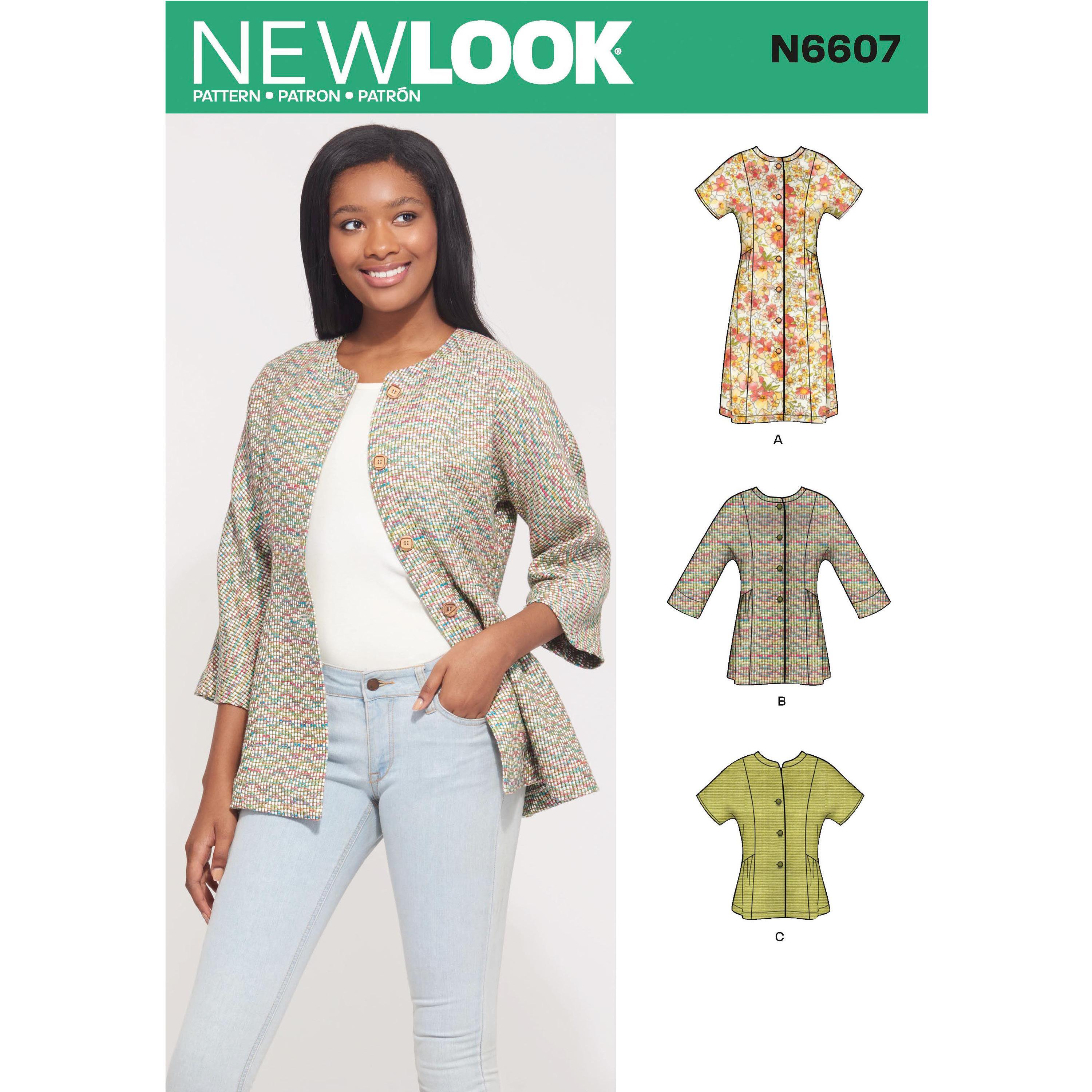 New Look Sewing Pattern N6607 Misses' Mini Dress , Tunic and Top