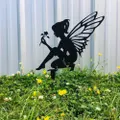 Metal Fairy Silhouette Garden Statue Sculpture Yard Stake Home Lawn Ornament-Style 2