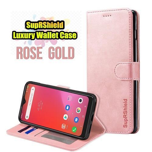 For Telstra Evoke Pro 2 Case SupRShield Wallet Leather Flip Magnetic Stand Case Cover (Rose Gold)