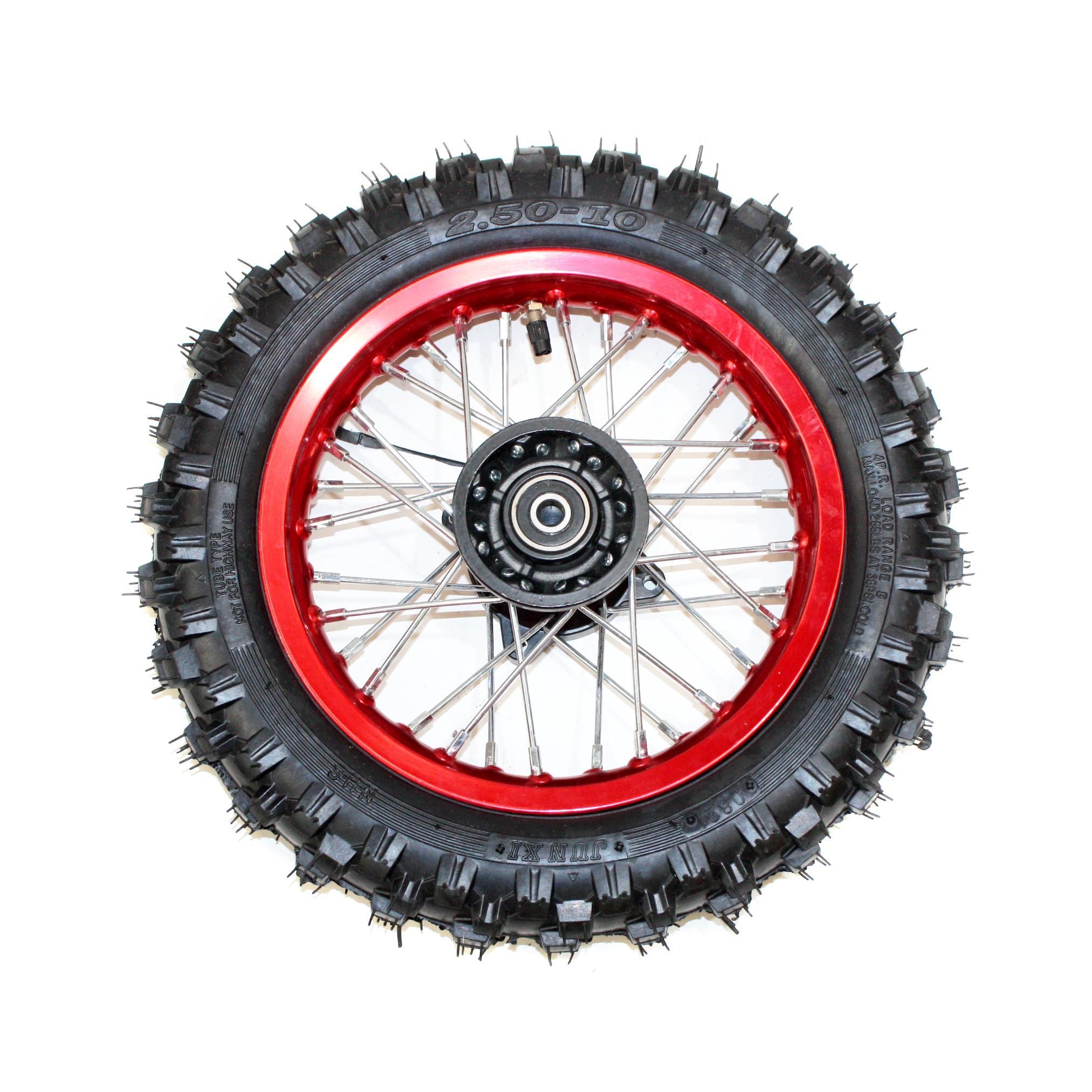 RED 15mm 2.50 - 10 10" Inch Front Wheel Rim Tyre Tire PIT PRO Trail Dirt Bike