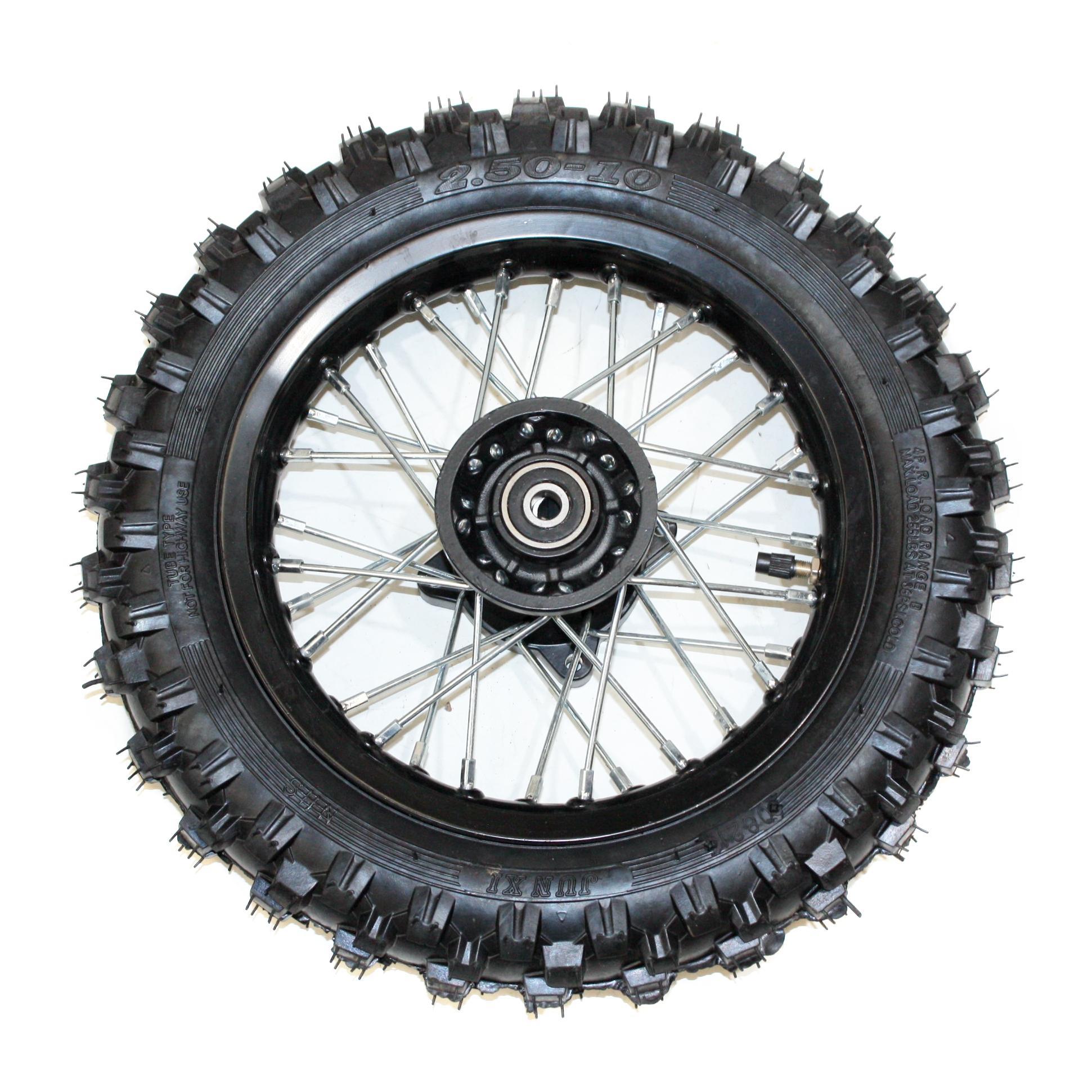 BLACK 15mm Axle 2.50 - 10 10" Inch Front Wheel Rim + Tyre Tire PIT PRO Dirt Bike