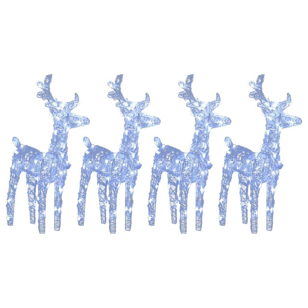 Christmas Reindeers 4 pcs Cold White 160 LEDs Acrylic vidaXL