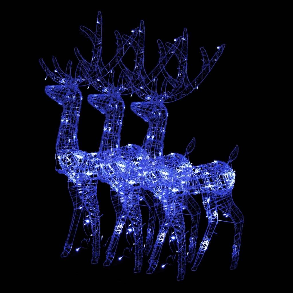 Acrylic Reindeer Christmas Decorations 3 pcs 120 cm Blue vidaXL