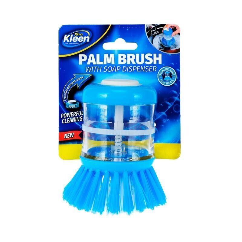 2x Palm Kitchen Brush Soap Clean Pot Dish Liquid Utensil Dispenser Washing Up