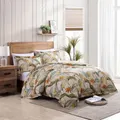 Tommy Bahama Birds Of Paradise King Size Cotton Quilt Cover/2x Pillowcases Ivory
