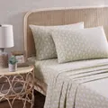 Tommy Bahama Aloha Pineapple Cotton King Size Bed Sheet w/2x Pillowcase Set Sage