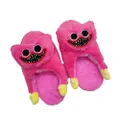 Vicanber Huggy Wuggy Plush Toy Poppy-Playtime Soft Warm Slippers Cosplay Cute Kids Gift (Rose Red)