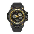 GoodGoods Men Military Digital Watch Dual Display Waterproof Sports Wrist Watch (Black Gold)
