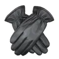 3M Thinsulate Mens Sheepskin Leather Gloves with Gathered Wrist in Black - L/XL