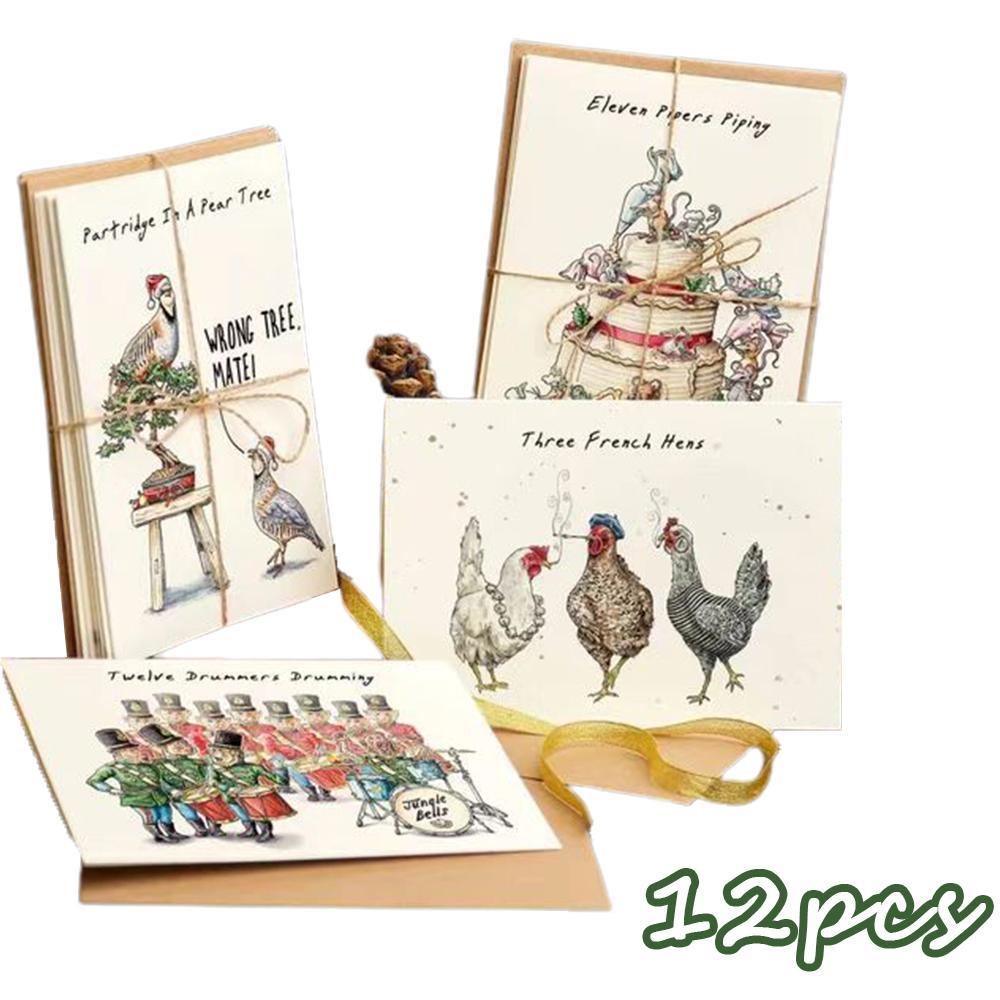 GoodGoods Twelve Days of Christmas Card Set 12 Days Quirky Funny Cards Countdown Gift