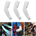 3 Pairs Cooling Sport Arm Stretch Sleeves Sun UV Protection Covers Cycling White