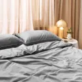 Dickies Cotton Waffle Texture Quilt Cover Set Grey Queen