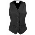 Premier Womens/Ladies Hospitality Waistcoat / Catering / Barwear (Pack of 2) (Black) (M)