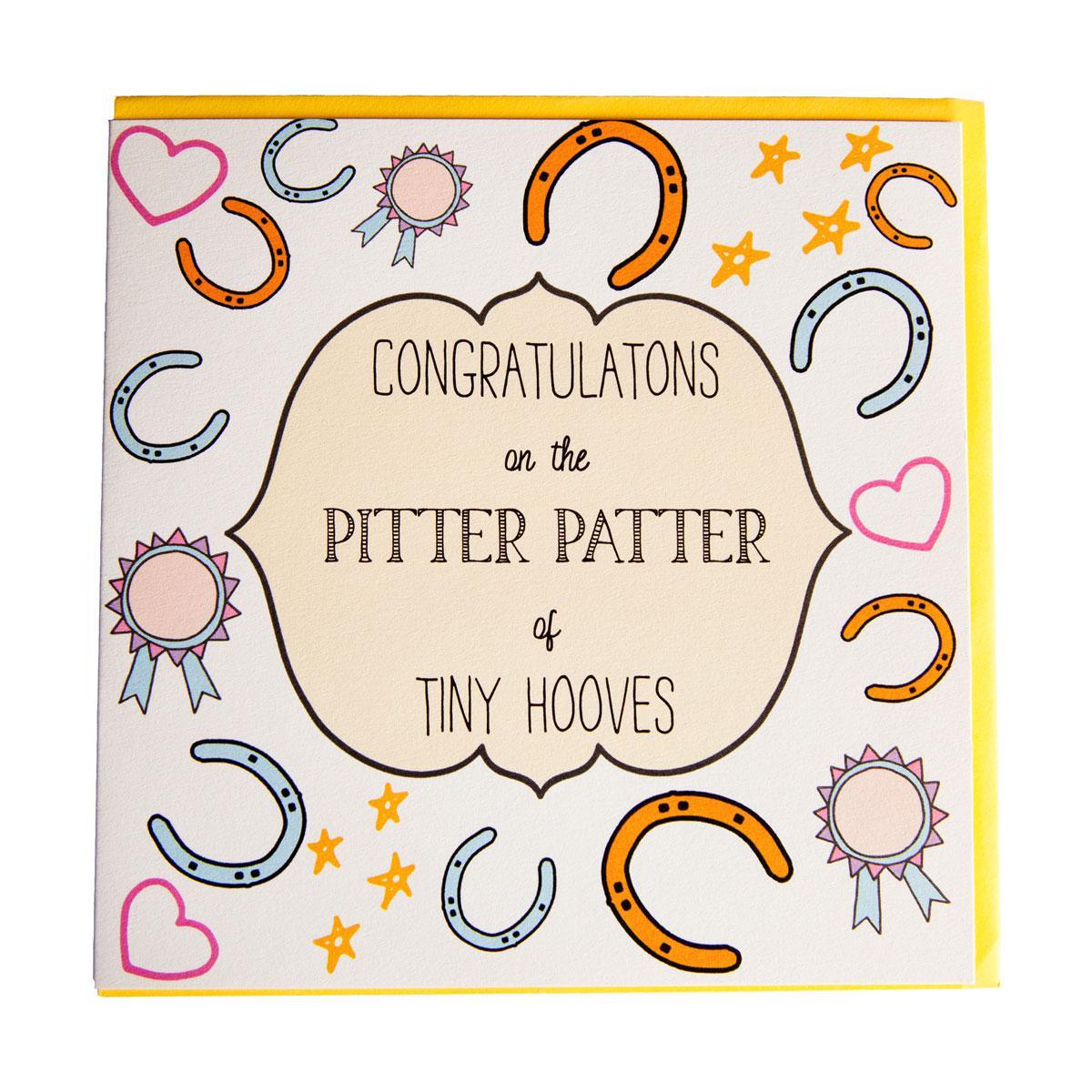 Gubblecote Pitter Patter Hooves Congratulations Card (Multicoloured) (One Size)