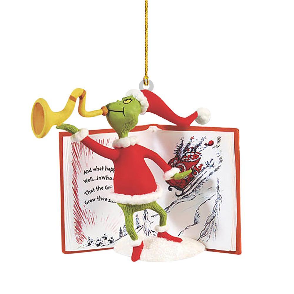 Vicanber Christmas Tree Decor Props Creative Green Monster Hanging Ornament Pendant (D)