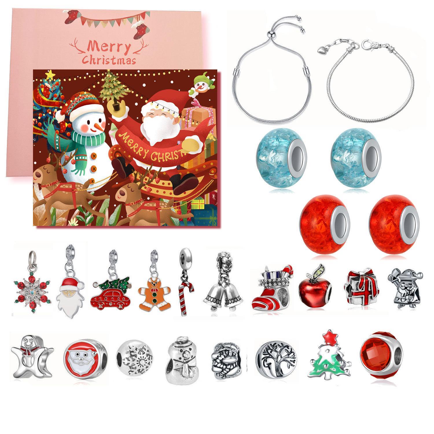 Vicanber Blind Box Advent Calendar Bracelet DIY Set Christmas Countdown 24 Days Xmas Kids Gifts