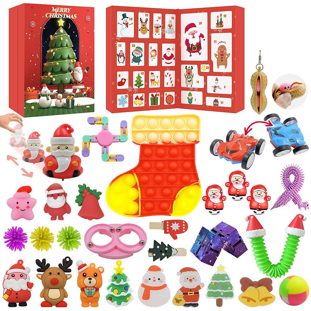 Vicanber Blind Box Advent Calendar Fidget Toys Squeeze Pop Bubble Christmas Countdown 24 Days Xmas Kids Gifts