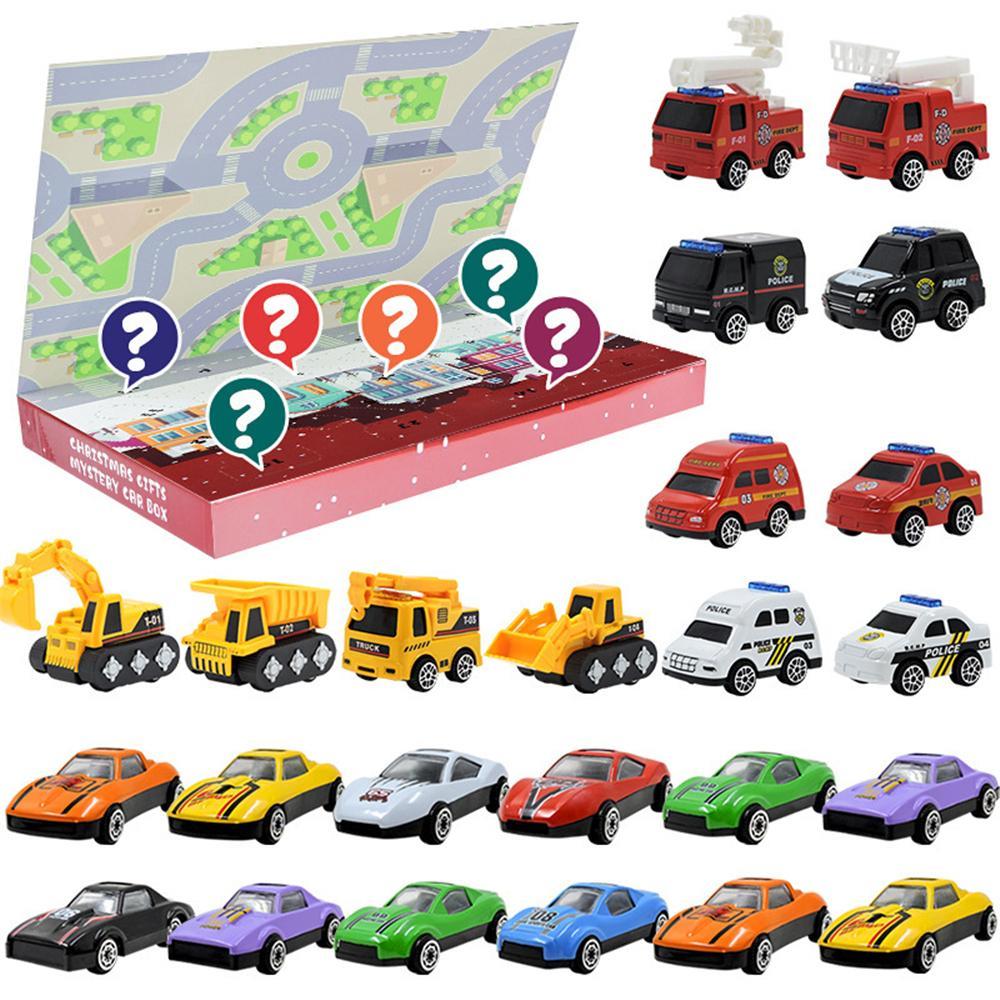 GoodGoods Christmas Various Mini Car Toys Advent Calendar 24 Days of Surprise Blind Box Countdown Gift for Kids