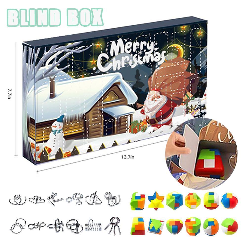 GoodGoods Christmas Brain Teaser Puzzle Advent Calendar 24 Days of Surprise Blind Box Countdown Gift for Kids