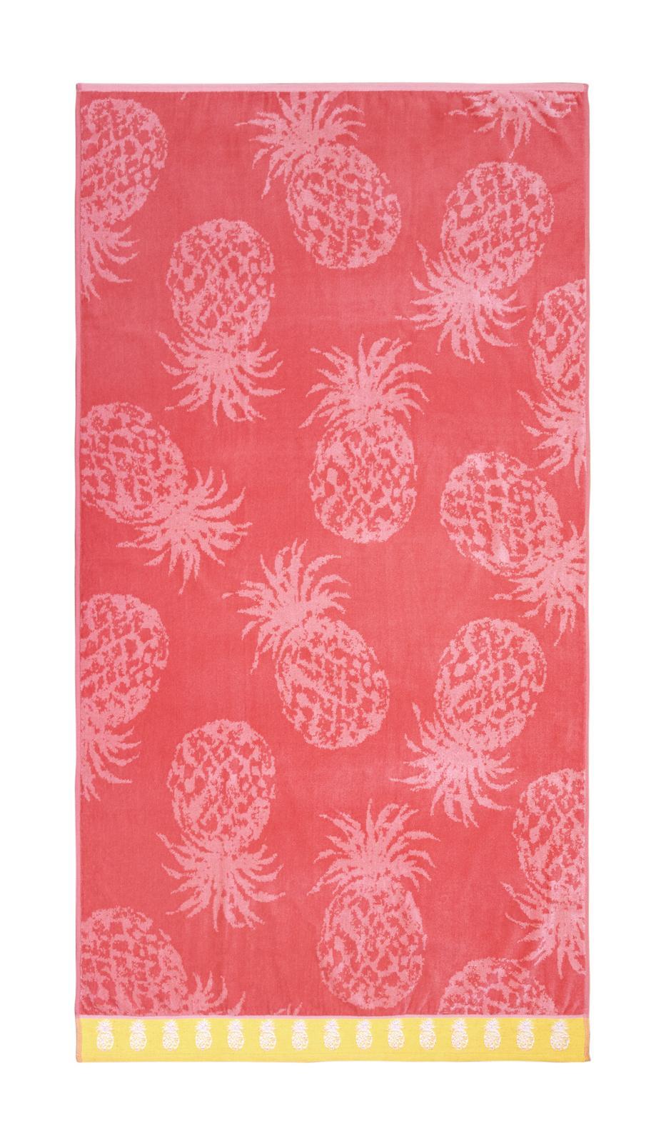 Tommy Bahama Pineapple Passion 91x173cm Cotton Beach Towel Absorbent Coral/Peach