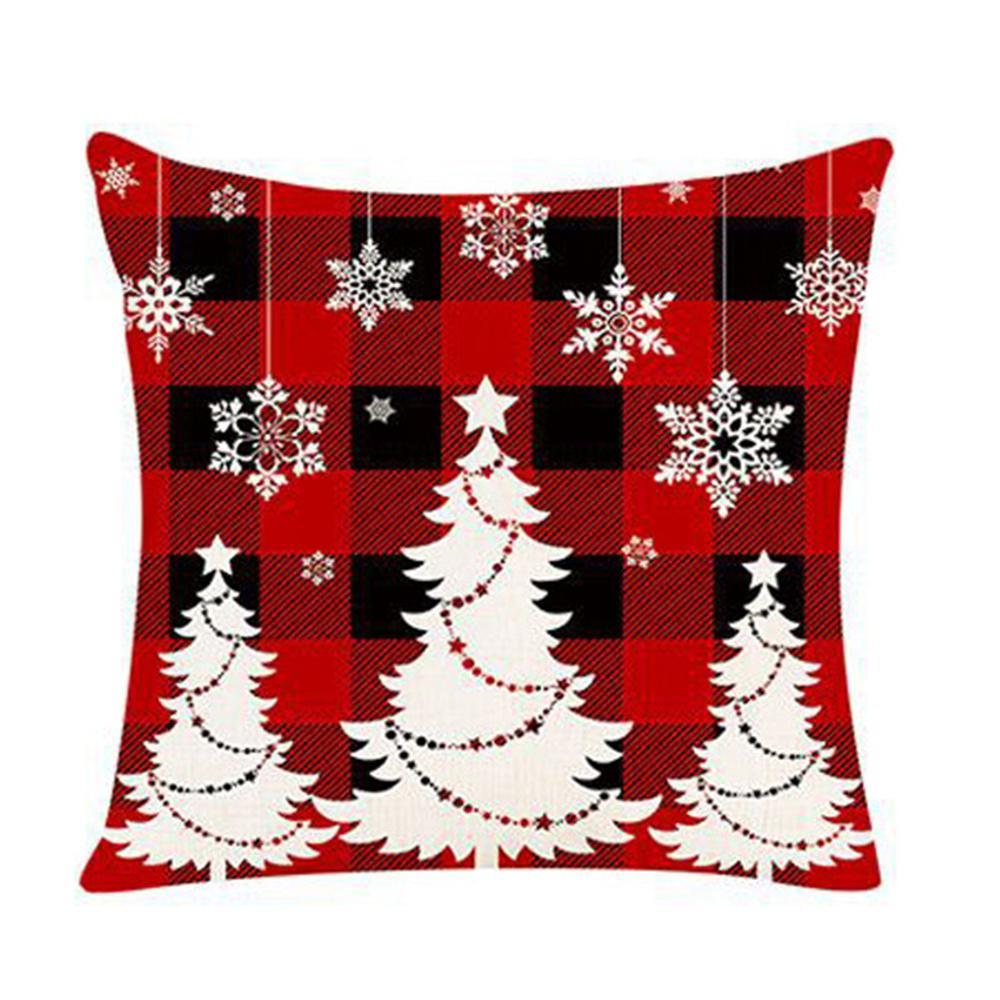 Vicanber Christmas Printed Farmhouse Throw Pillow Covers 18×18 Inch Xmas Cushion Cover Case Decoration (B)