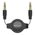 Verbatim 66573 75cm 3.5mm Aux Audio Retractable Cable - Black