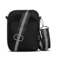Punch Neoprene Nylon Camera Cross Body Hand Bag w/Striped Strap Style Black