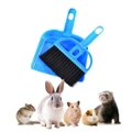 Pet Cage Broom Brush Dustpan Set Cat Litter Sweeper Brush-Blue