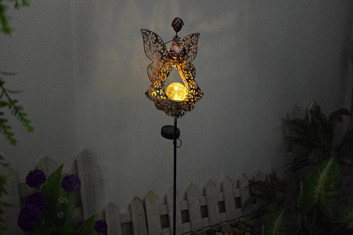 Solar Metal Angel Lights Outdoor Garden Stake Lamp Home Decor