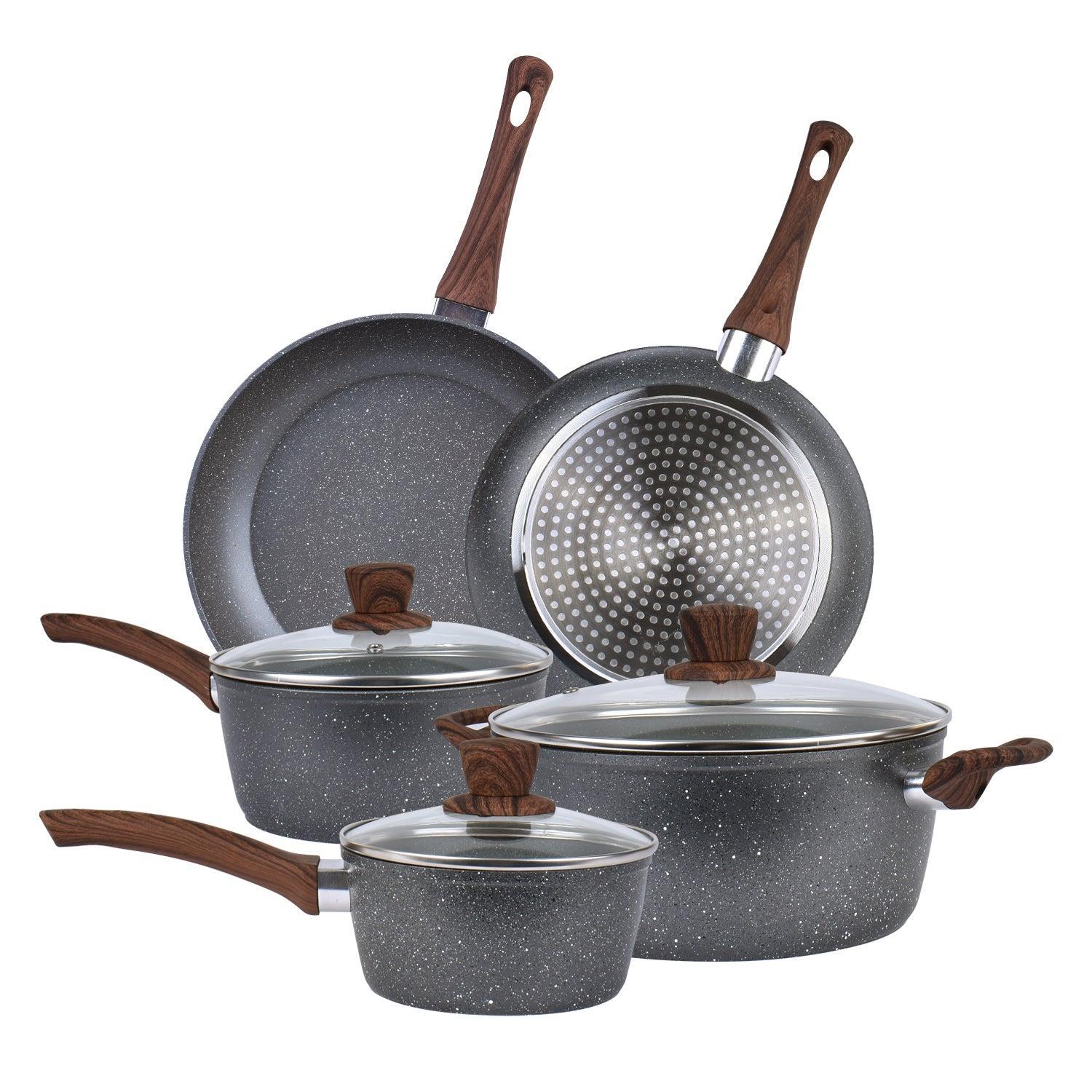 5Pieces Non-Stick Marble Coating Saucepan/Casserole/Fry Pan Cookware Set