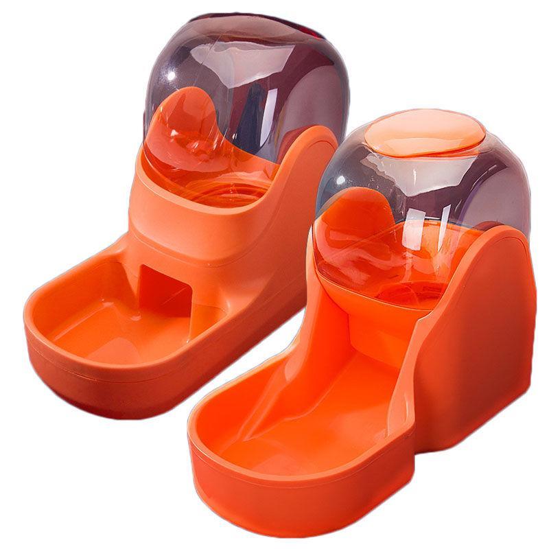 Pets Automatic Feeder and Water Dispenser Set-Orange