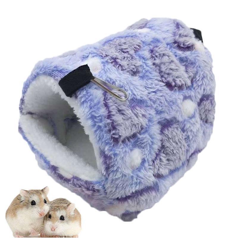 Warm Hamster Plush Bed Hanging Hammock Nest (Purple, 14/12CM)