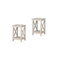 Set Of 2 Lorrel Modern Minimalist Square Wooden Side Table - Antique white