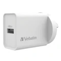 Verbatim 66590 USB Charger Single Port 2.4A White Single Port Wall Charger