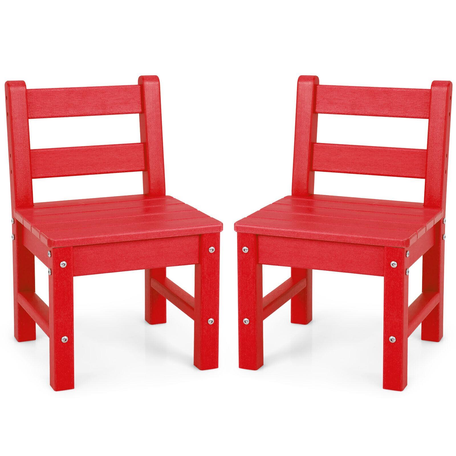 Giantex 2PCs Kids Chairs Toddler Activity Play Study Chairs Children Furniture Outdoor & Indoor Red