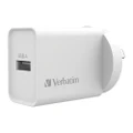 Verbatim USB AU/NZ Plug Wall Phone Charger/Charging Brick Single Port 2.4Amp