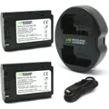 Wasabi Power Battery (2-Pack) and Dual USB Charger for Sony NP-FZ100, BC-QZ1 and Sony a9, a9 II, a7R III, a7R IV, a7 III