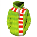 Vicanber Christmas Grinch Kids Girl Boy Hoodie Sweatshirt 3D Hooded Pullover (E, 9-10 YeErs)